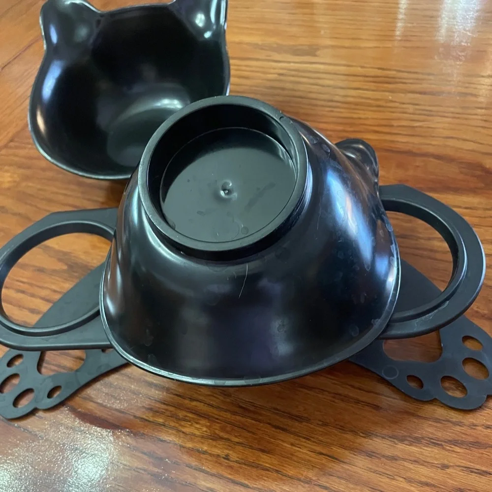 Black Cat Ear Double Pet Bowl